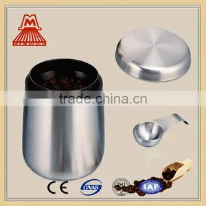 STAINLESS STEEL HOME COFFEE CANISTER /FOOD STORAGE CONTAINER WITH MAGNET LID AND SCOOP thumbnail-4