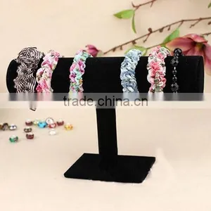Black Velvet T-Bar Rack Jewelry Hard Stand Display thumbnail-1