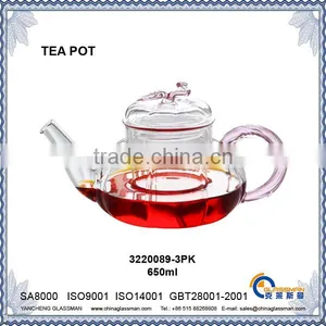 Clear Borosilicate Glass Tea Pot TP089-3PK thumbnail-1