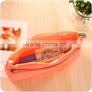 Q1113 Creative Candy Color Fluorescent Double Zipper Pencil Bag thumbnail-3