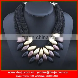 Thick Crystal Choker Gradient Color Alloy Necklace thumbnail-1