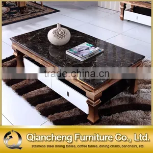Fancy Coffee Table With Golden Stainless Steel Frame thumbnail-5