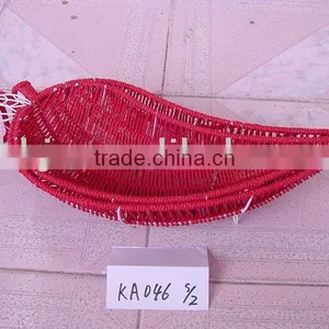 Red Chilli Paper Rope Woven Decorated Basket for Fruit thumbnail-1
