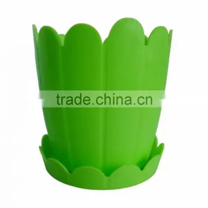 Green Plastic Plant Flower Pot thumbnail-1