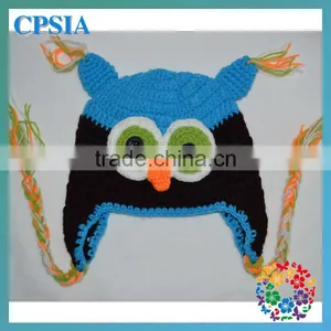the New Handmade Baby Hat With Ears Cute Knitted Owl Pattern Wool Hats thumbnail-4