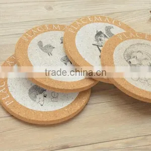 Set of 4 Cork Packing English Geometric Figure Cork Printed Meal Pad thumbnail-1