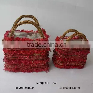 Square Willow Flower Basket thumbnail-1