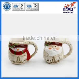 Santa,Snowman 3D Figural Mug Ceramic Coffee Mug With Twig Handle thumbnail-1