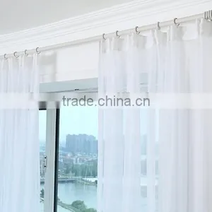 OEM Factory Cheap High Quality Wholesale Solid Color Voile Sheer Curtain Fabric thumbnail-1