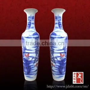 Hand Painted Chinese Antique Tall Porcelain Decoration Flower Vases thumbnail-2