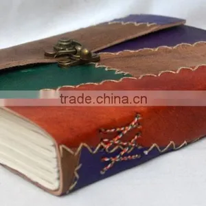 Handmade Vintage Multi Color Leather Journal With Clasp thumbnail-3