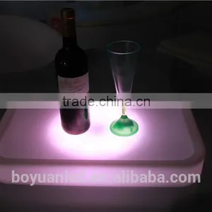 Wireless Remote Control Bar and Club Used Illuminated Round Mini Bar Tray Led Tray thumbnail-3