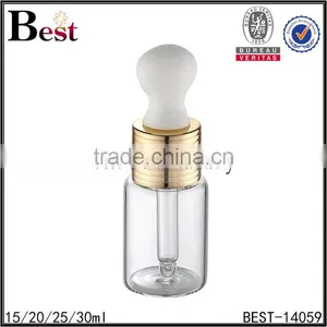 2017 Hot New Products Cosmetic Fragrance Perfume Glass Bottle 15ml 20ml 30ml Screw Gold Big Dropper Glass Perfume Bottle China thumbnail-1