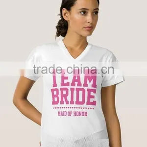 Football Jersey Factory Price Rib-knit V Neck Collar PERSONALIZED TEAM BRIDE FOOTBALL JERSEY For Bridesmaid thumbnail-4