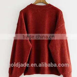 2016 New Korean Style Spring Winter Autumn Round Neck Long Sleeve Plain Women Sweater thumbnail-4