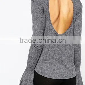 China Factory OEM ODM 2015 New Fashion Customized Oversized Bell Sleeve Top thumbnail-4