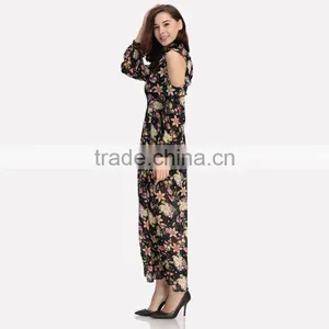 Digital Print Long Chiffon Maxi Woman Dress thumbnail-4