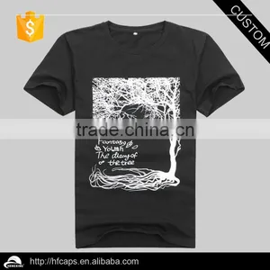 Fashion Single Color Print Tree Cotton City t Shirts thumbnail-1