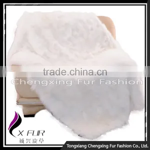 CX-D-125 100% Natural Real Patchwork Fox Fur Wholesale Fox Fur Carpet Rug thumbnail-4