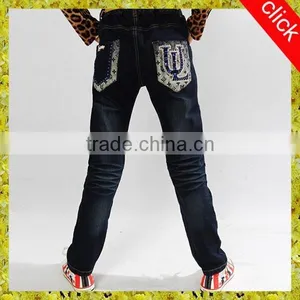 Nice Washing Kids Clothes Girls Belted Denim Funky Jeans Hip Hop Kids Jeans VOWCJ7186 thumbnail-1