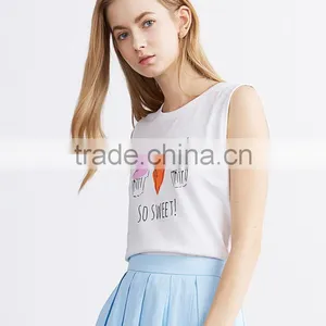 Fashionable Lovely Printed Lady Custom Singlet thumbnail-3