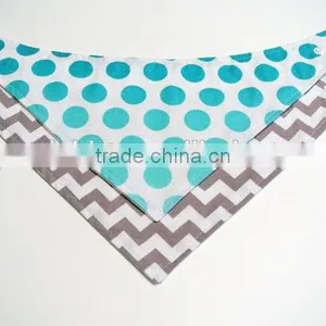 Grey and White Polka Dot Baby Bibs Factory Wholesale Baby Chevron Cotton Infant Bibs thumbnail-2