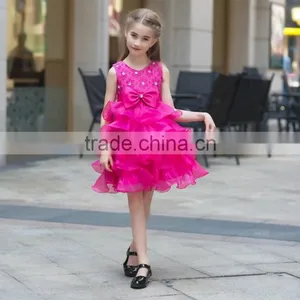 Hot Sale Net Fabric Ball Grown Dress for Baby Girl Summer Dress for Girl Ruffle Skirt Sleeveless thumbnail-6