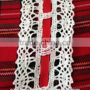 Baby Girls Winter Long Sleeve Vintage Plaid Christmas Lace Dress Red Classic Dress thumbnail-5