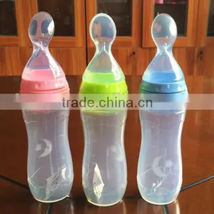 Baby Feeding Bottle With Spoon/squeeze Feeder/Baby Silicone Squeeze Spoon thumbnail-3