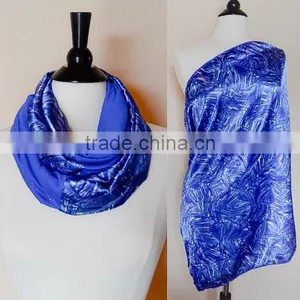 Nursing Scarf - Nursing Cover - Blue Breastfeeding Cover - Baby Shower Gift - Nursing Cover Scarf - New Mom Gift - Infinity Nurs thumbnail-1
