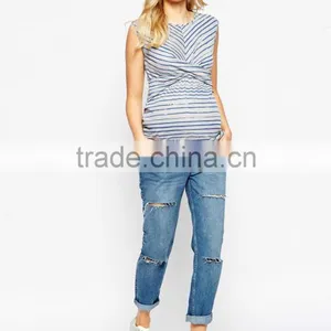 2015 Fashion Sleeveless Twist Front Top for Maternity Shirt Tank Top thumbnail-5