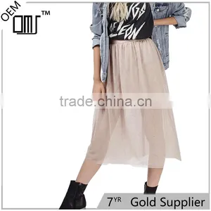 2017 OEM Spring Semi Persperctive Tulle Nude Prom Ladies Skirt thumbnail-1
