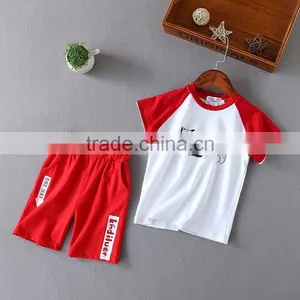 Wholesale Summer Short Sleeve Cotton Priting Boys Kids t Shirt and Shorts thumbnail-2