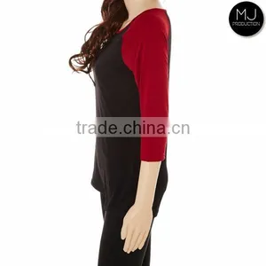 FACTORY Wholesale Colorful 3/4 Sleeve Raglan thumbnail-2