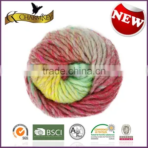 Charmkey High Quality Mixed Color Wool Yarn Blend Polyester Spun Yarn Knit Sweater Woman thumbnail-2