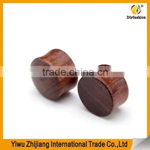 Natural Organic Sono Wood Doule Flared Saddle Plug Gauge Ear Stretchers thumbnail-3
