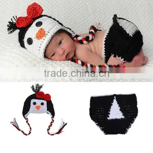 Penguin Newborn Baby Girls Boys Crochet Knit Costume Photo Photography Prop Outfits thumbnail-1