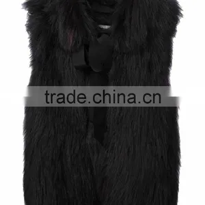 YR881 Tongxiang Fur Garment Factory Women New Arrival Knit Fox Fur Vest thumbnail-2