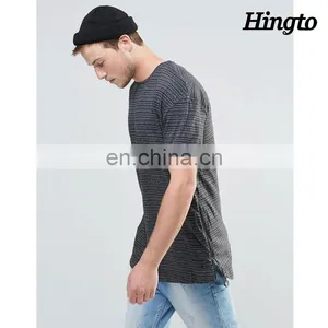 Men Polyester Sublimation Print Long Line t Shirts With Side Pocket thumbnail-1