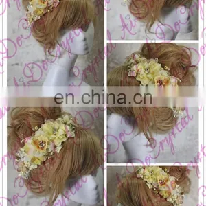 Aidocrystal Yellow Plastic Crown Flower,artificial Flowers Hair Accessories for Wedding thumbnail-2