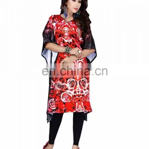 3D Floral Printed Short Kaftan / Latest Party Wear Kaftan 2017 / Beach Wear Or Travelling Wear Kaftan(kaftan Dress) thumbnail-1