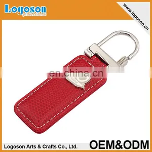 Logoson High Quality Design Your Own Keyring Leather PU Keychain thumbnail-3