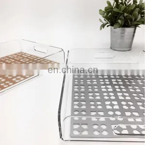 Custom Design Acrylic Plexiglass Perspex Mirror Tray,wholesale Lucite Tray With Insert thumbnail-1