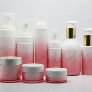 Gradually Changing Color PET Plastic Set Lotion Jar and Bottle thumbnail-1