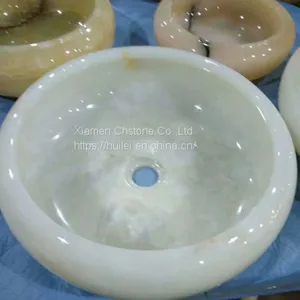 White Onyx Sinks, White Onyx Wash Basins, Nature Stone Bathroom Sinks thumbnail-1