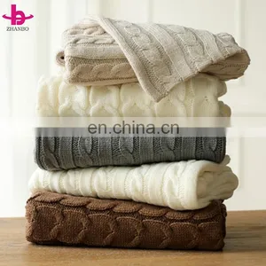 Hot Selling High Quality 100% Cotton/Acrylic Cable Knit Decorative One Layer Multifunction Throw Pillow Covers for Couch thumbnail-1