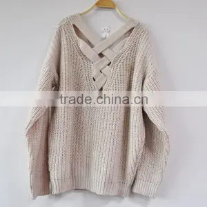New Design Long Sweaters Crochet Vintage Pullover Loose Jumper Lady Sweater thumbnail-2