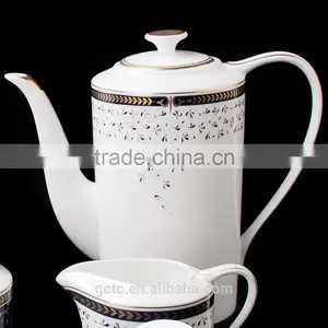 Bone China 15pcs Tea Set With Gold Leaves Design thumbnail-2