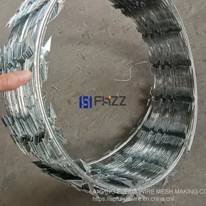 High Security Galvanized Razor Wire Cbt-60 45cm Diameter Galvanized Concertina Barb thumbnail-2
