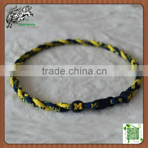 NCAA Michigan Wolverines University Sports Twisted Tornado Necklace thumbnail-1